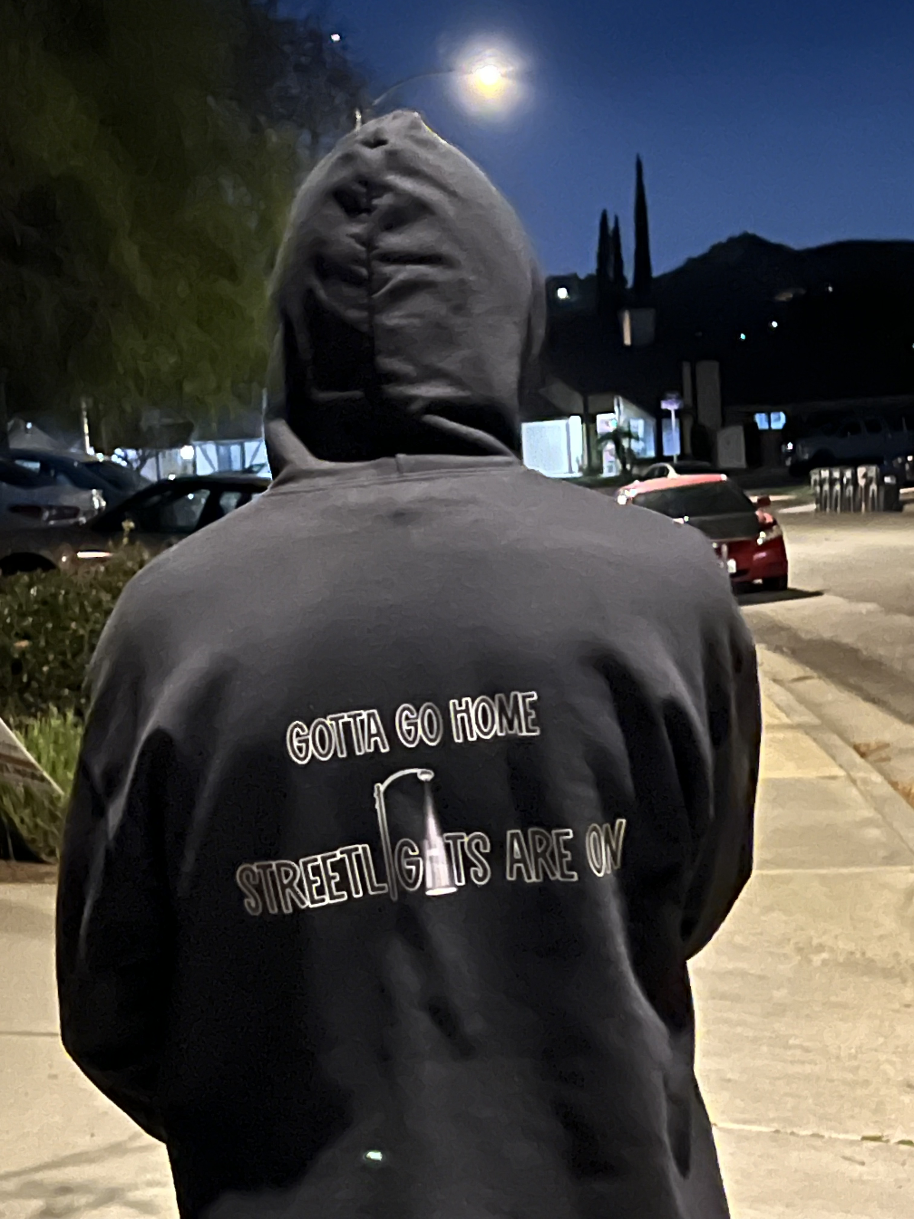 Streetlights hoodie at night